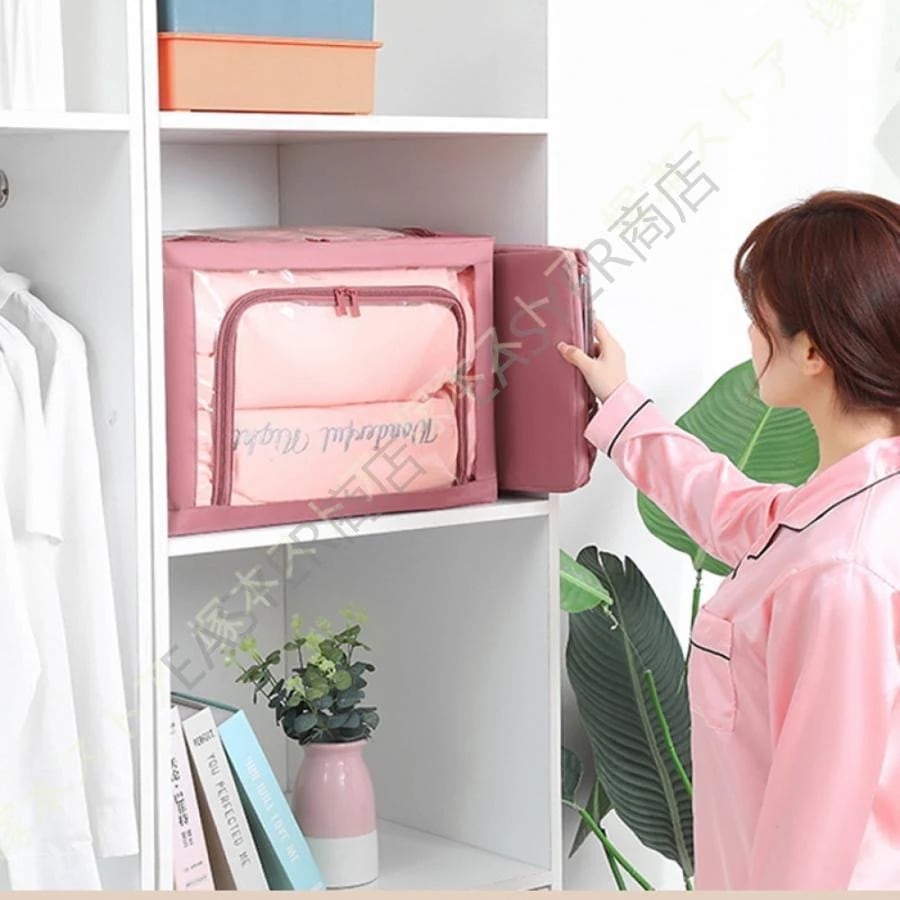 8月に新品が入荷！収納ボックス 透明 衣類 大容量 ふた付き 折りたたみ式 取っ手付 軽量 使いやすい 長持ち おもちゃ 押入れ ベッド下 クローゼット 便利両開き 防水 防塵