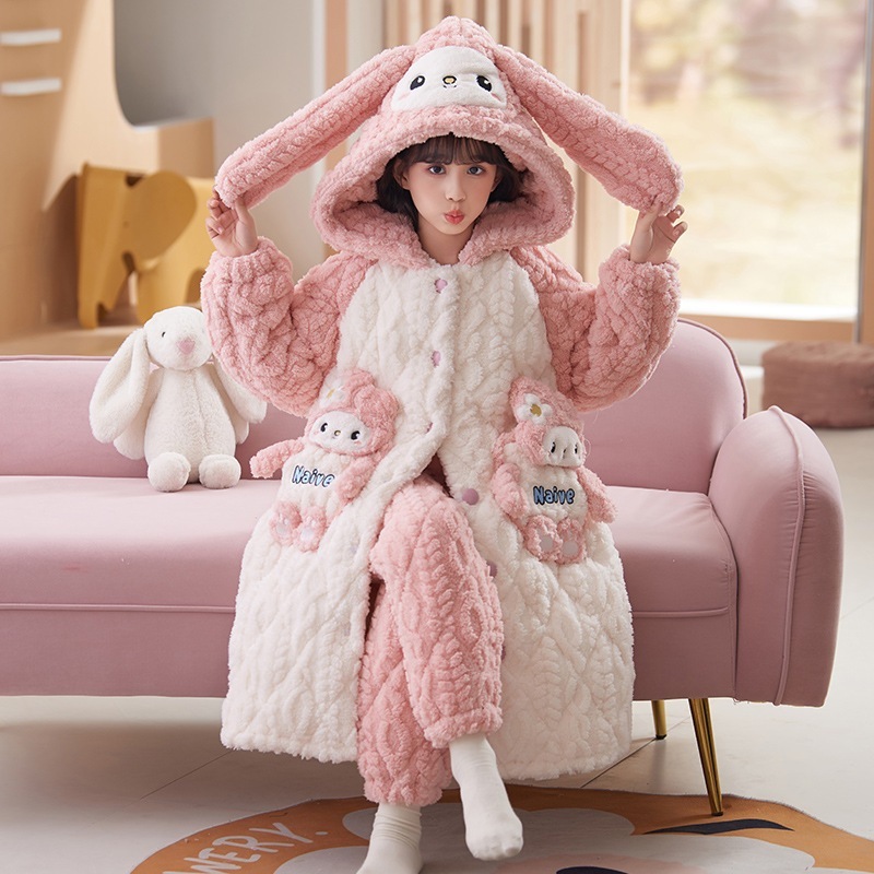 女の子パジャマ3段綿入り厚手マイメロディスリーパープリンセス女の子大童赤ちゃん子供部屋着冬 5,054円