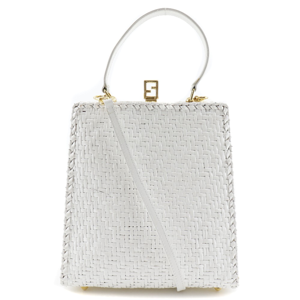 ハンドバッグ レザー 白 レディース 中古品