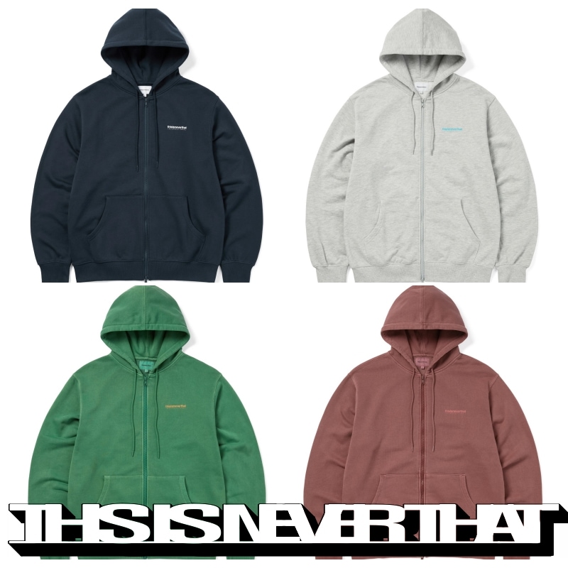 【THISISNEVERTHAT】 INTL. LOGO ZIP UP HOODIE : 4COLORS