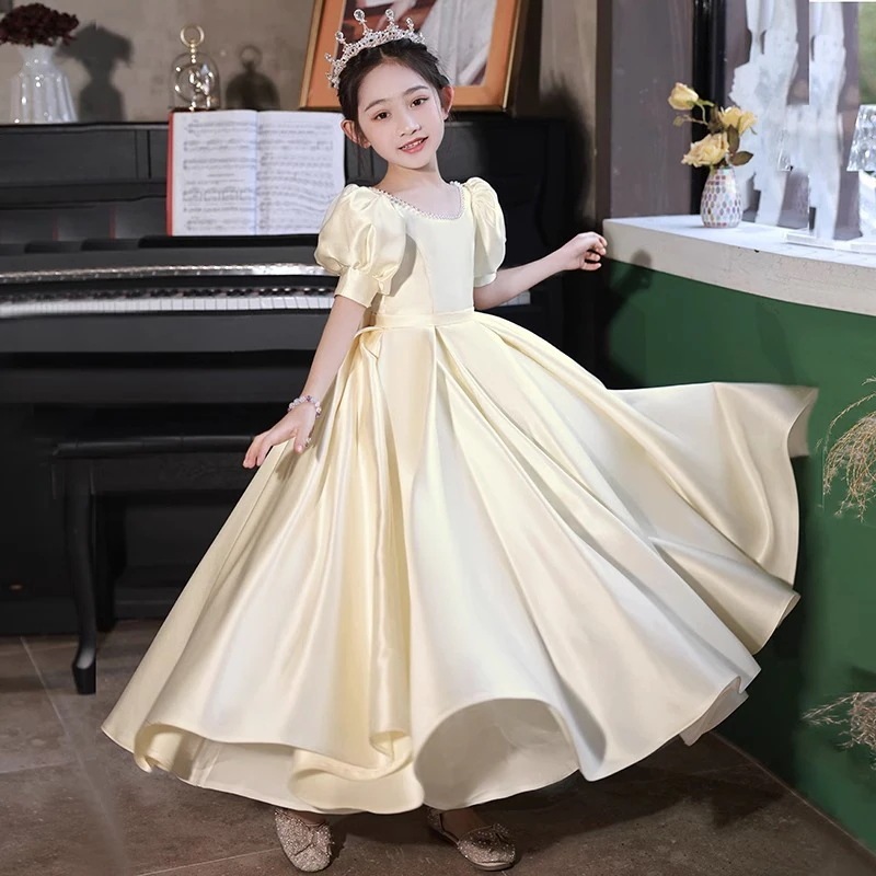 サタリウム子供用ドレスフラワーバースデープリンセスドレスドレスリトルガールピアノパフォーマンスガールホストパフォーマンスコスム