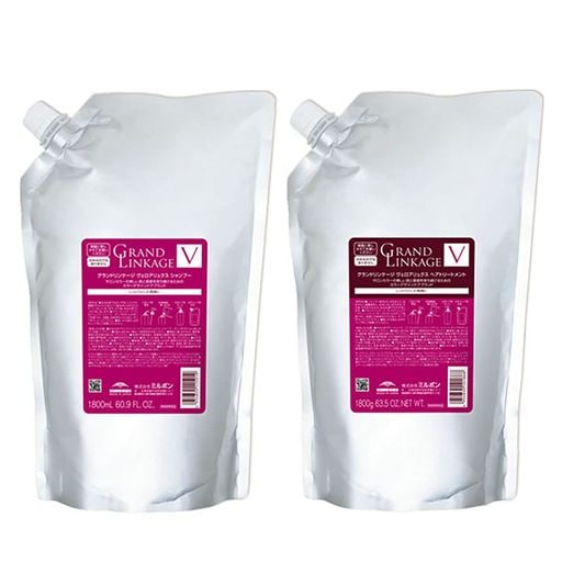 【セット】 ミルボン MILBON グランドリンケージ ヴェロアリュクス 1800サイズセット (シャンプー 1800ML + トリートメント 1800G) しっとり(硬毛/クセ毛向け) シャンプー
