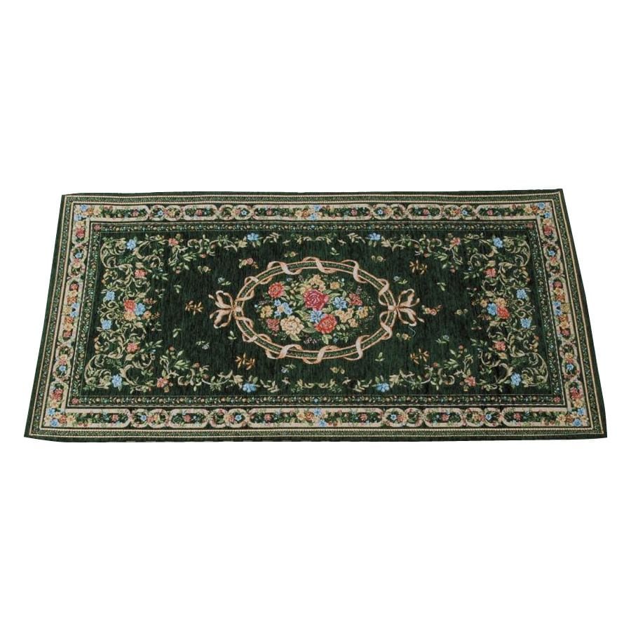 ゴブラン織　シェニールマット　玄関マット　グリーン　約70x120cm　YAN04870HG
