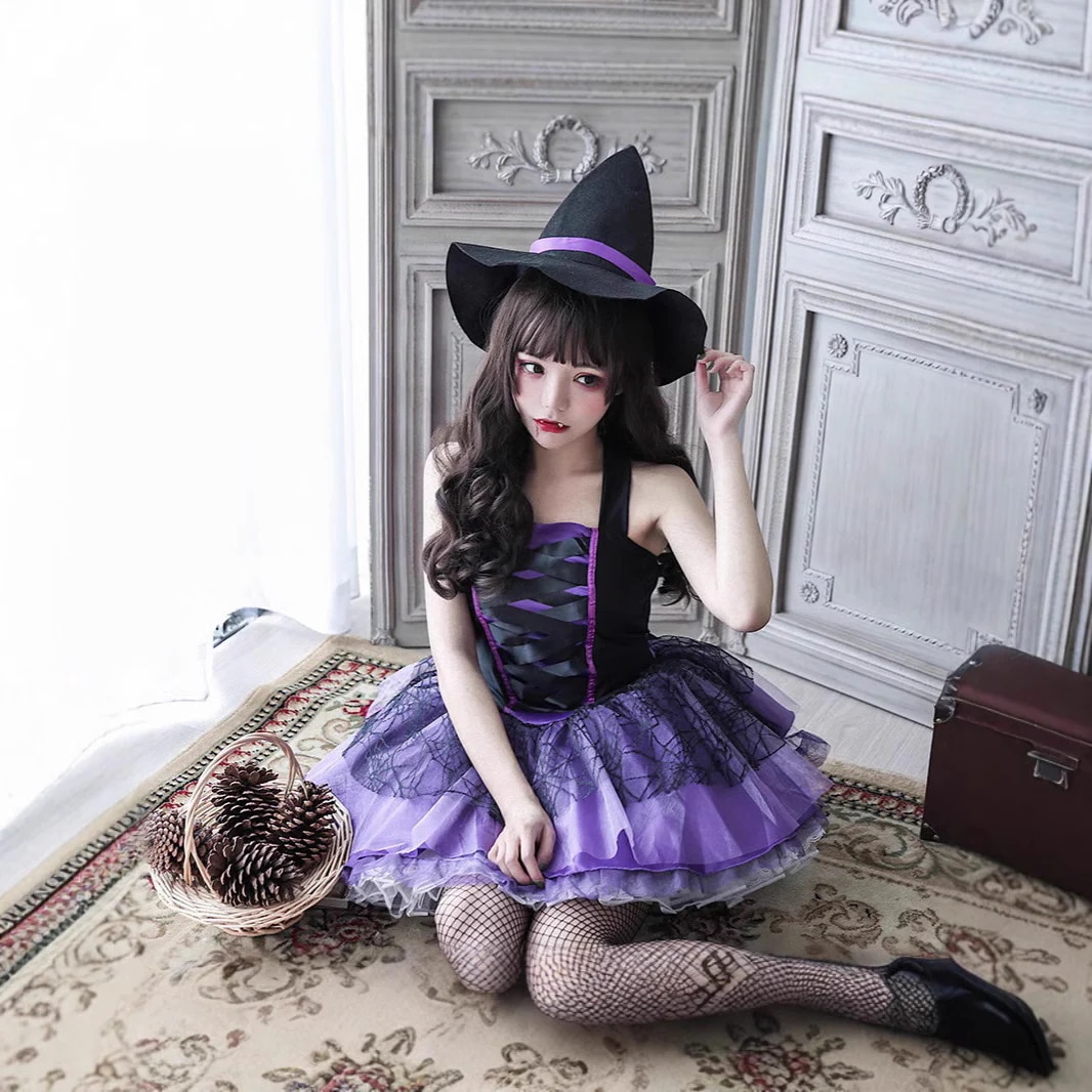 【急速出荷】無.料2025ハロウィンコスチューム大人の魔女コスチューム魔女黒死神吸血鬼仮装舞踏会コスプレ衣装