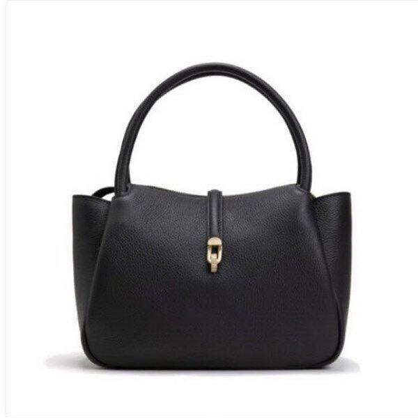 女性オプルエンボ牛革ジッパートートバッグ(ECEFHB641BK) (P003722839)