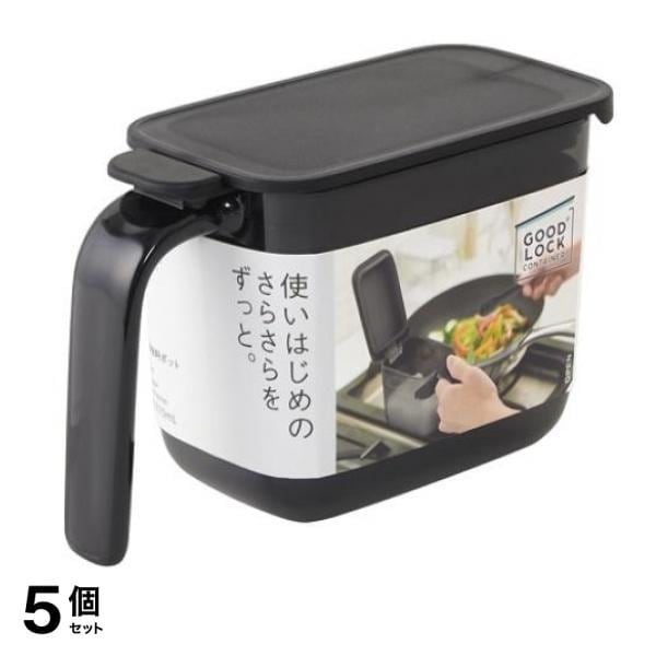 マーナ 調味料ポット ブラック 370mL (K-736BK) 5個セット