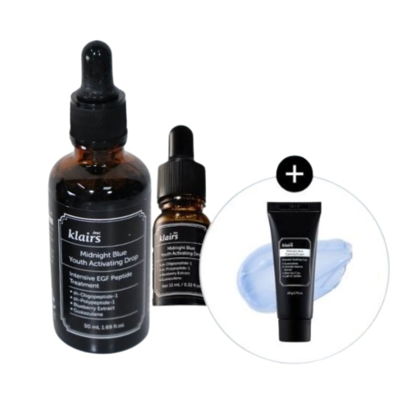 【高濃度EGF配合】 ブルーEGFアンプル 50ml＋10ml＋カーミングクリーム3g＋ウォータークリーム3g肌コンディションを整える集中保湿美容液