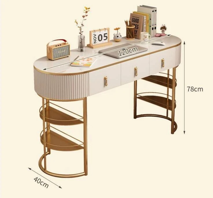 シンプルモダンベッドルームノートパソコンライティングデスク書卓北欧風小さな家庭用ガラスコンピューターデスク　化粧台