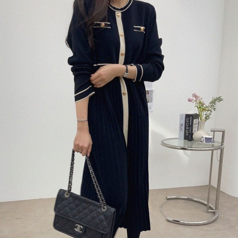 フレイポニット配色ワンピース