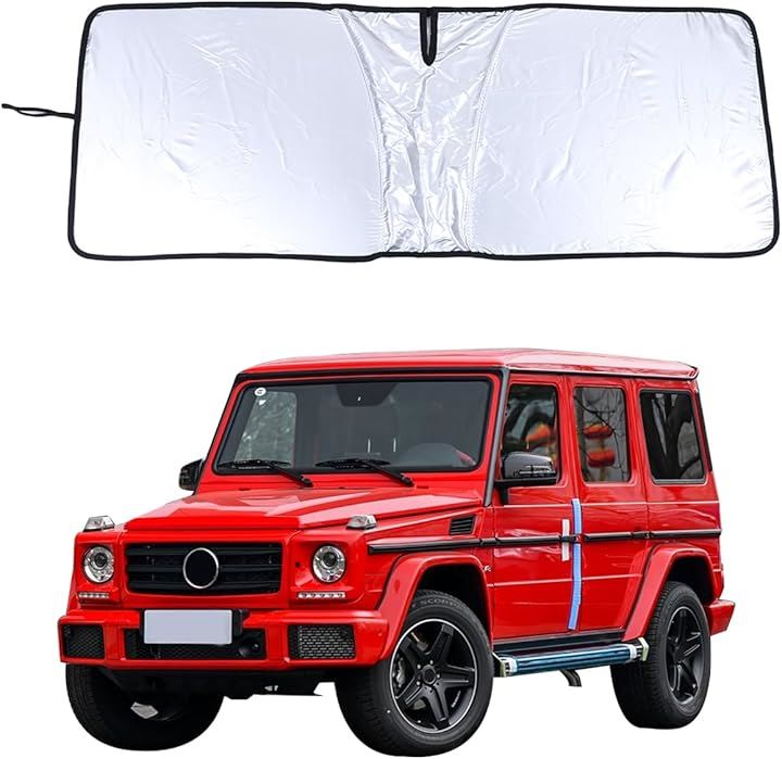 メルセデス ベンツ Gクラス 2004～2018年に対応 フロントガラス サンシェード 車用 日よけ 遮光マジカルシェード カーシェード フロントサンシェード(スチールワイヤータイプ)