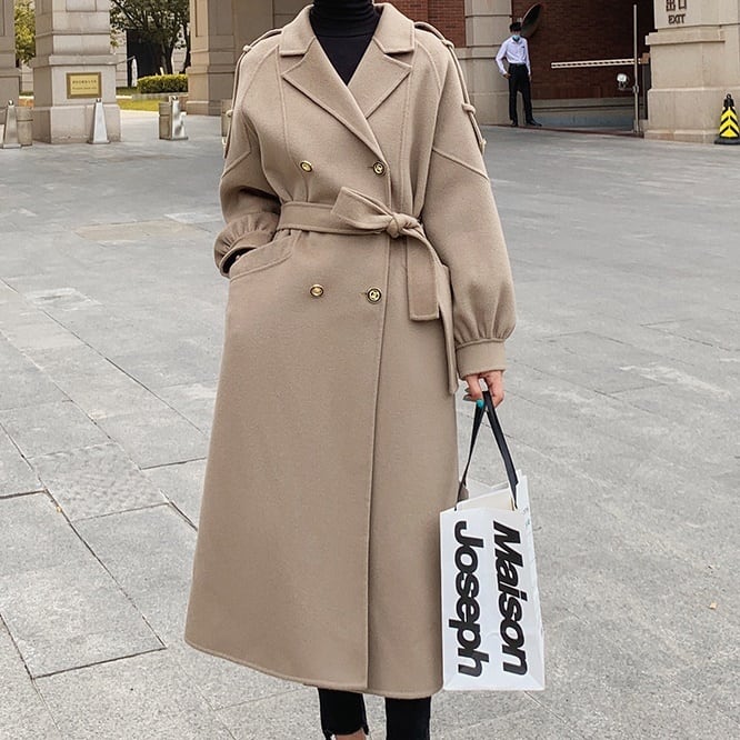 コート アウター ロング モノトーン ラージカラー チェスターコート ガウンコート パフショルダー