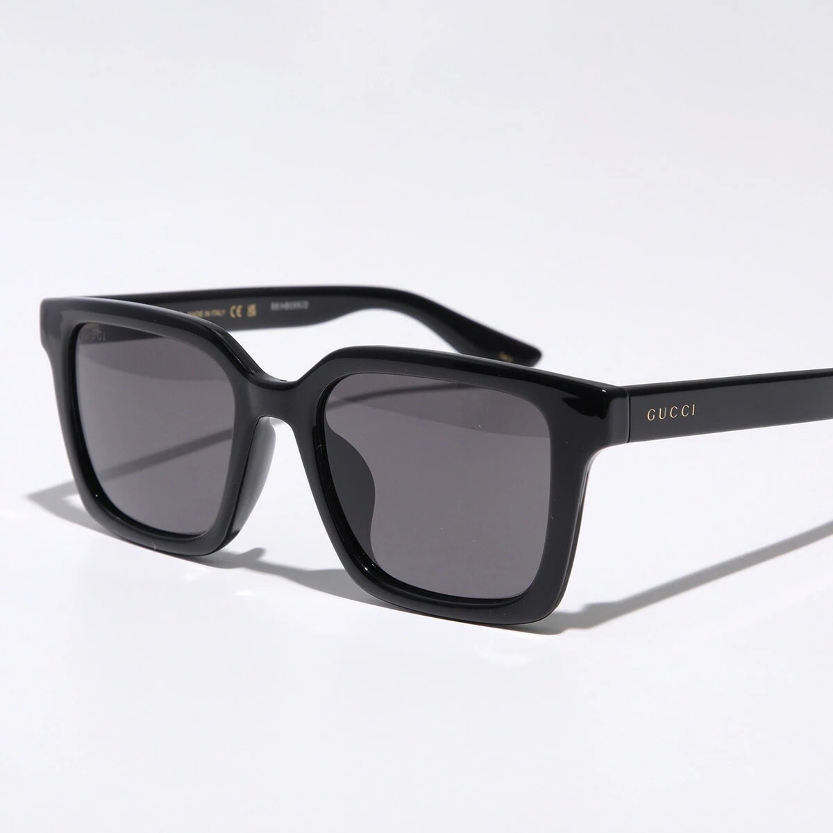 GUCCI グッチ サングラス GG1582SK メンズ ウェリントン型 セルフレーム フルリム アジアンフィット ロゴ アイウェア 001/BlackBlackGrey