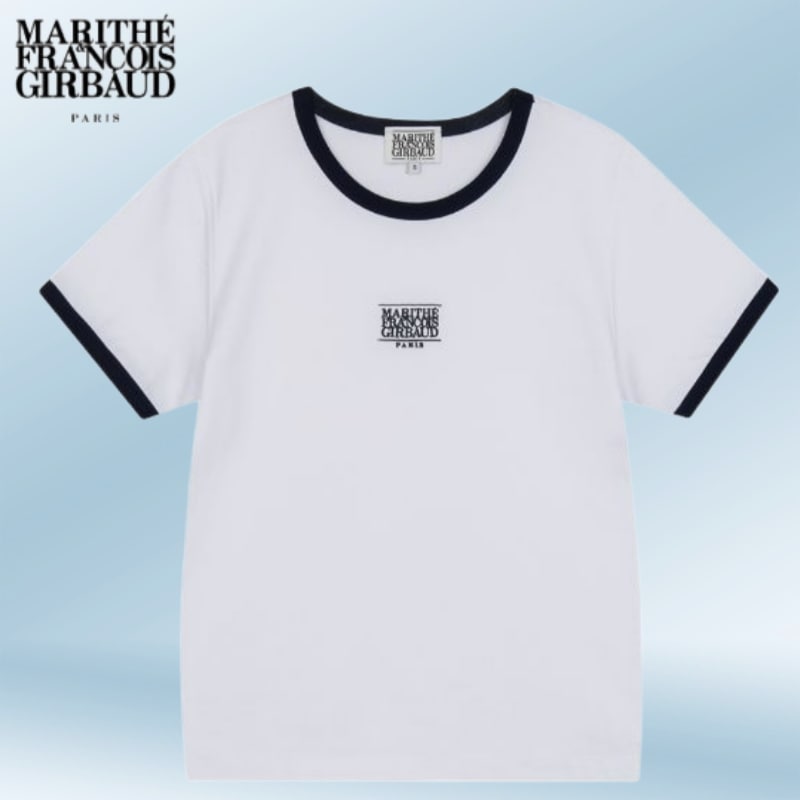 W CLASSIC LOGO RINGER TEE white
