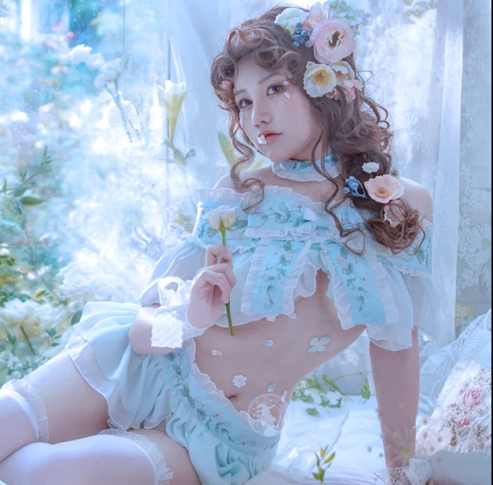 【ラベンダー】エンドウ豆の上のお姫さま コスプレ 二次元 パジャマ セクシー下着 ワンサイズ 女性(バスト60-96) 34937