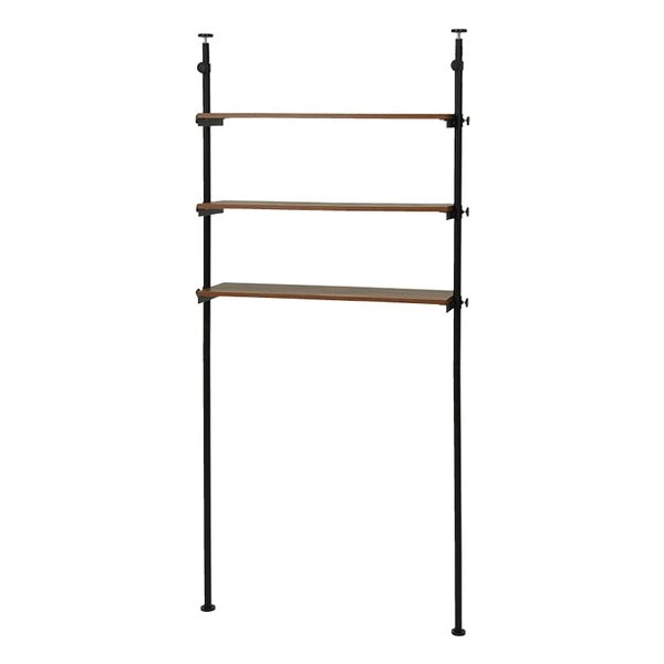 突っ張り洗濯機ラック ブラウン・幅90×奥行24×高さ187～264cm KTR-3154BR