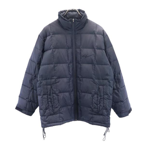 90s オールド ロゴ刺繍 ダウンジャケット M ブラック系 メンズ