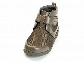 徳武産業 あゆみシューズ 介護靴 外出用 ハイフィット ブラウン 片足/左LLサイズ 1317