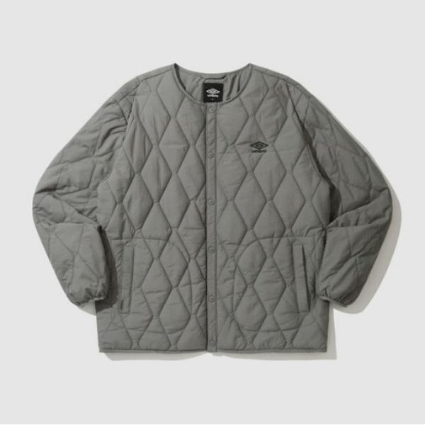 ジャケットNQC UP323CPJ93-GKAラウンドネックダイヤキルティングパディングジャケットKHAKI