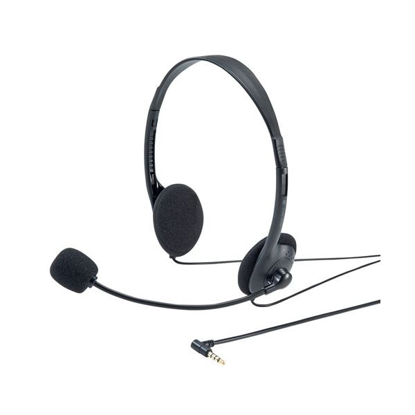 （まとめ） サンワサプライ 4極対応ヘッドセット MM-HS406BK (×2セット) 6,298円