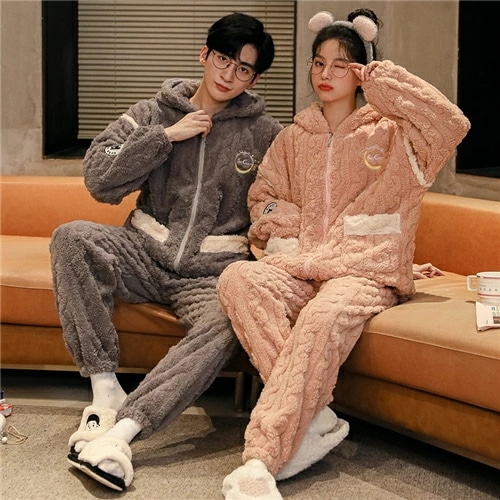ペアパジャマ 冬 もこもこ 長袖 ペア パジャマ カップル パジャマ ペア カップル カップルペアルック 人気 レディース ルームウェア メンズ おしゃれ 着ぐるみ ナイトウェア 寝間着 ギフト 誕生