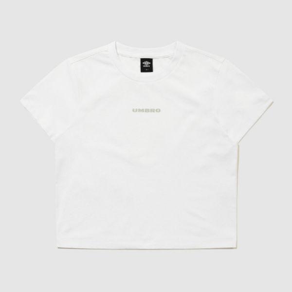 フレッシュウーマンズレタリングクロップ半袖TシャツホワイトUR122SRS11WHT 931348