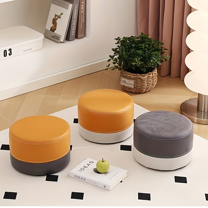 スツール 椅子 机 サイドテーブル 木製 フットベンチ オットマン 丸型 ラウンド ナチュラル 北欧 3色 おしゃれ ポップ シンプル かわいい 子供部屋 キッズ リビング