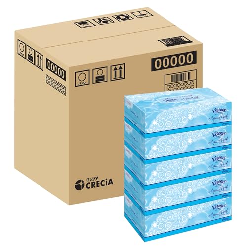 【ハーフケース品】 クリネックス ティシュー アクアヴェール 360枚(180組) 5箱 4パック入り