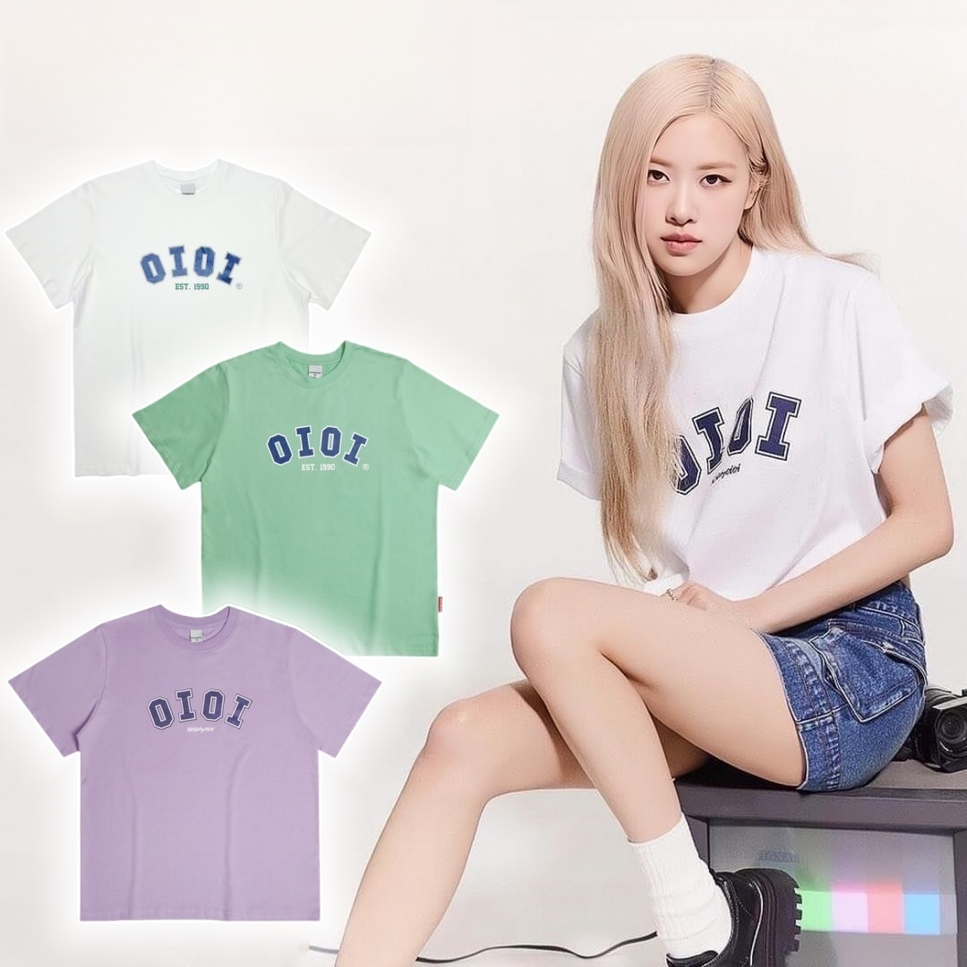 BLACKPINK ROSE着用 o!oi ロゴ プリント Tシャツ レディース 半袖 トップス