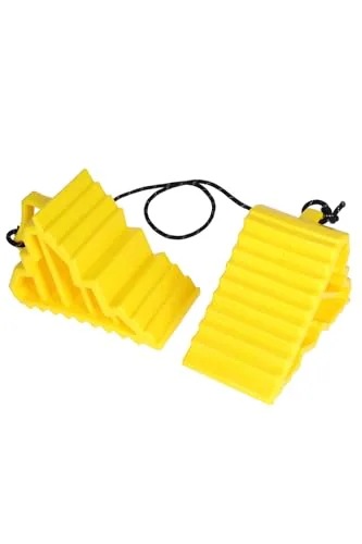 エーモン(amon) タイヤストッパー 黄色 ロープ付属 タイヤ止め 輪止め 車止め 車輪止め 8836