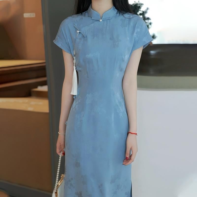 チャイナドレス ワンピース 半袖 夏 レセプション パーティー エキゾチック エレガント シック モダン レディース