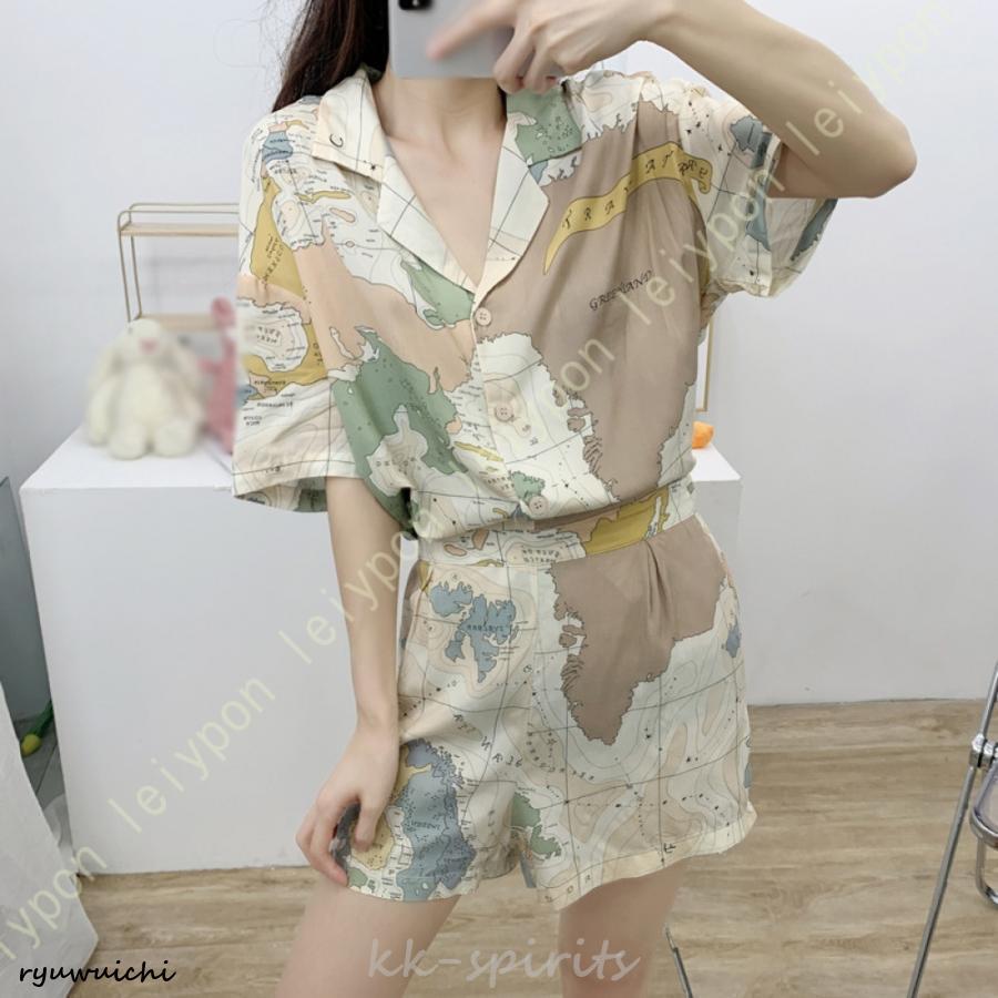 新作人気パジャマ レディース 夏 半袖 レース 上下セット ルームウェア 牛柄プリント ゆったり ホームウェア 上下セット かわいい Tシャツ 半袖 ショートパンツ 春夏