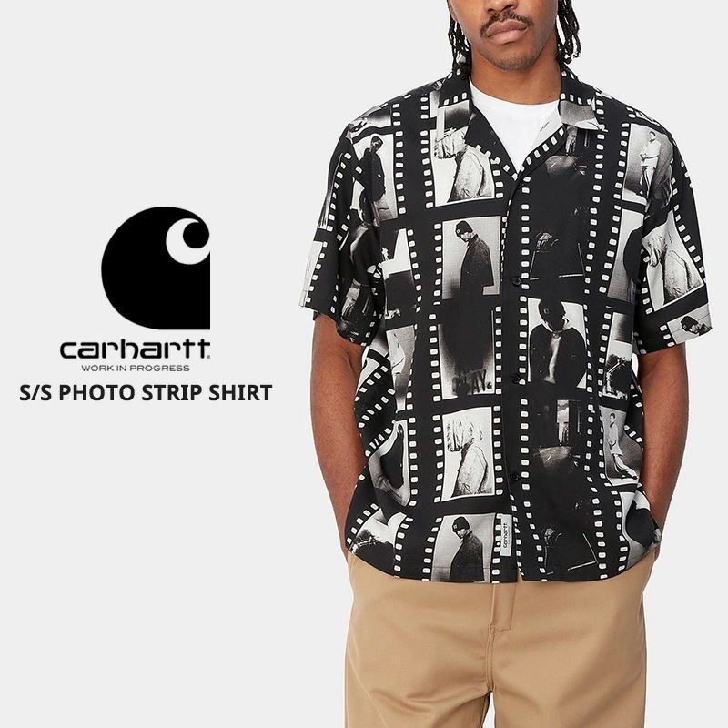 カーハート ダブリューアイピー 半袖シャツ Carhartt WIP S S PHOTO STRIP SHIRT i033070 メンズ 総柄シャツ プリントシャツ