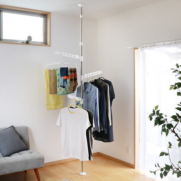 室内物干し 突っ張り式 物干しポール ステンレス 突っ張り 物干し （ 部屋干し つっぱり式 ハンガ