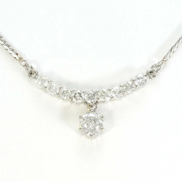 PT850 プラチナ ネックレス ダイヤ 1.00 鑑定書 約40cm ジュエリー 中古