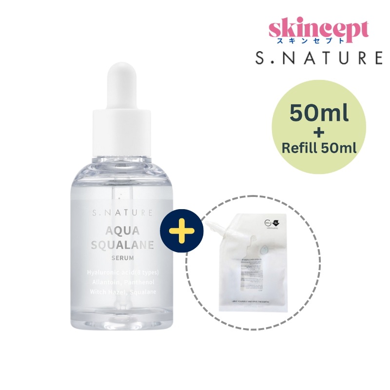 [50ml+50mlリフィル]アクアスクワランセラム_皮脂/毛穴/鎮静/保湿ケア_8種 ヒアルロン酸ベタインスクアラン_全成分EWGグリーンレベル