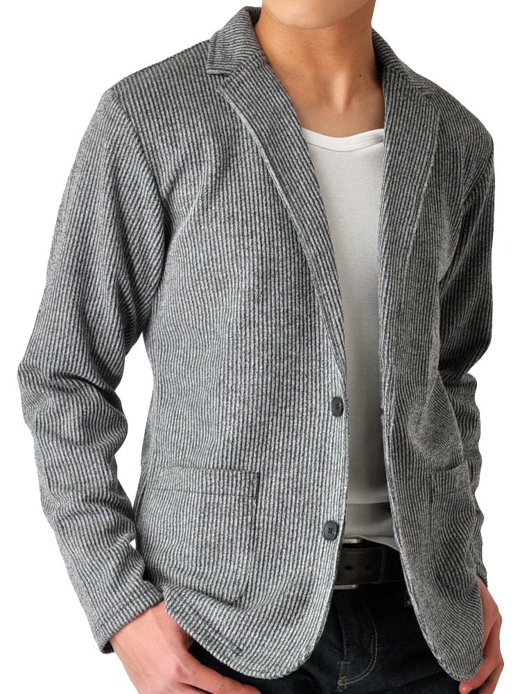 (アローナ) ARONA テーラードジャケット メンズ ジャケット シャドーストライプ/YC Ａ２１グレーショート丈 L