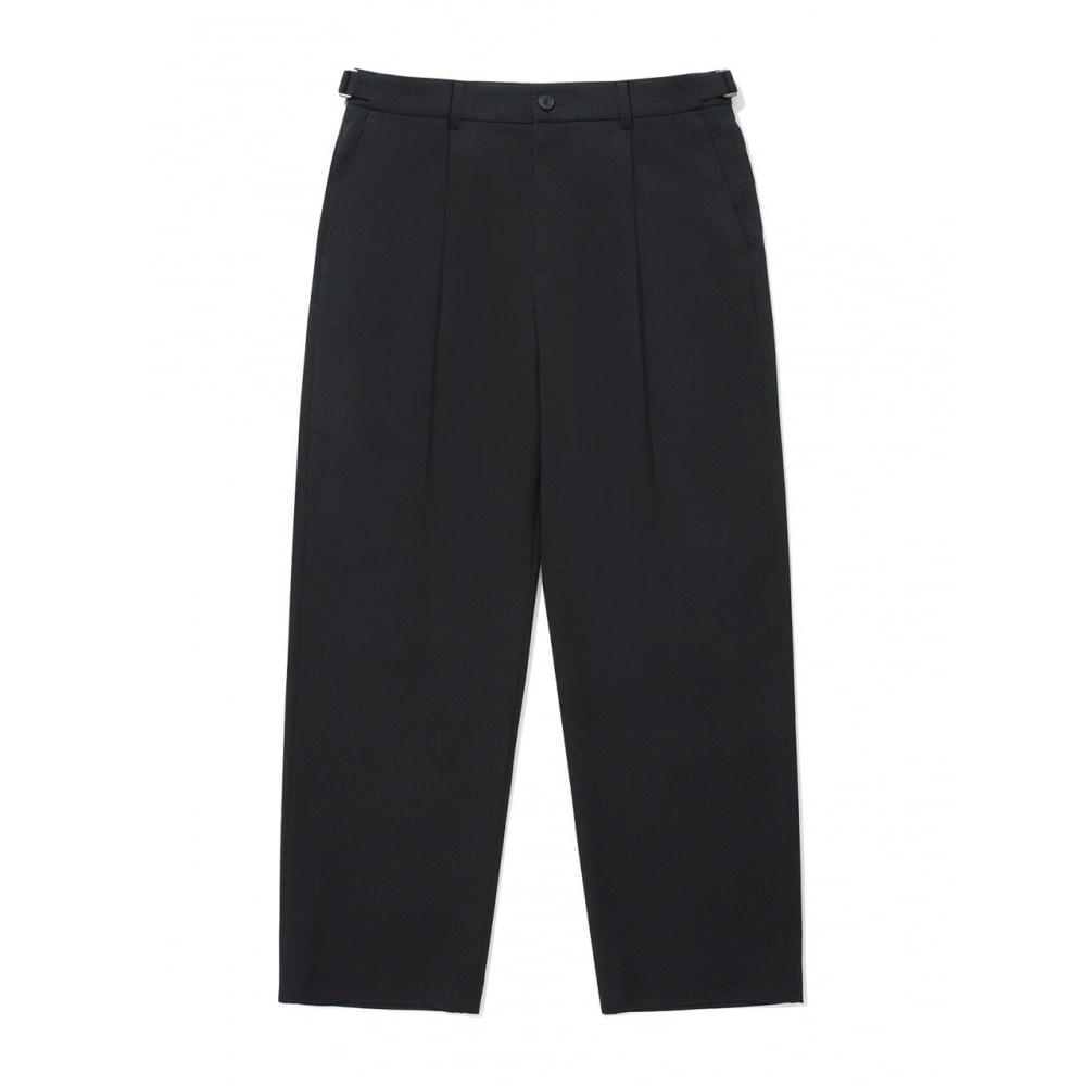 COVERNAT ワンタックセミワイドスラックスブラック