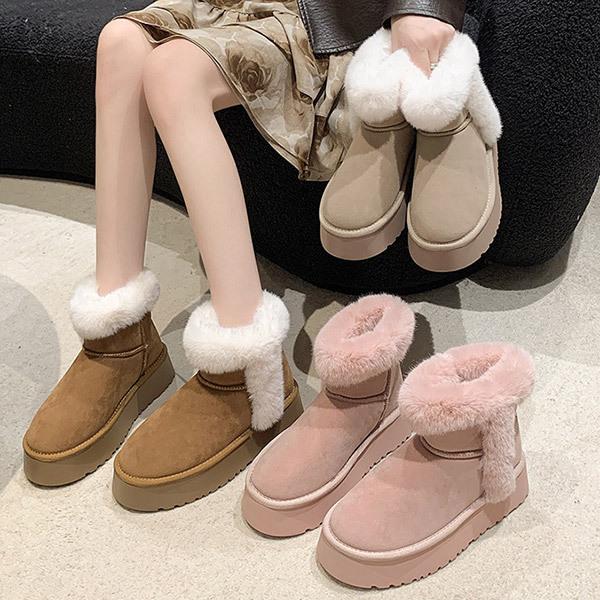 ムートンブーツ 防寒 保温 裏起毛 スノーブーツ レディース ブーツ 厚底ブーツ ショートブーツ ハイカットシューズ ふわふわ 暖かい 秋冬