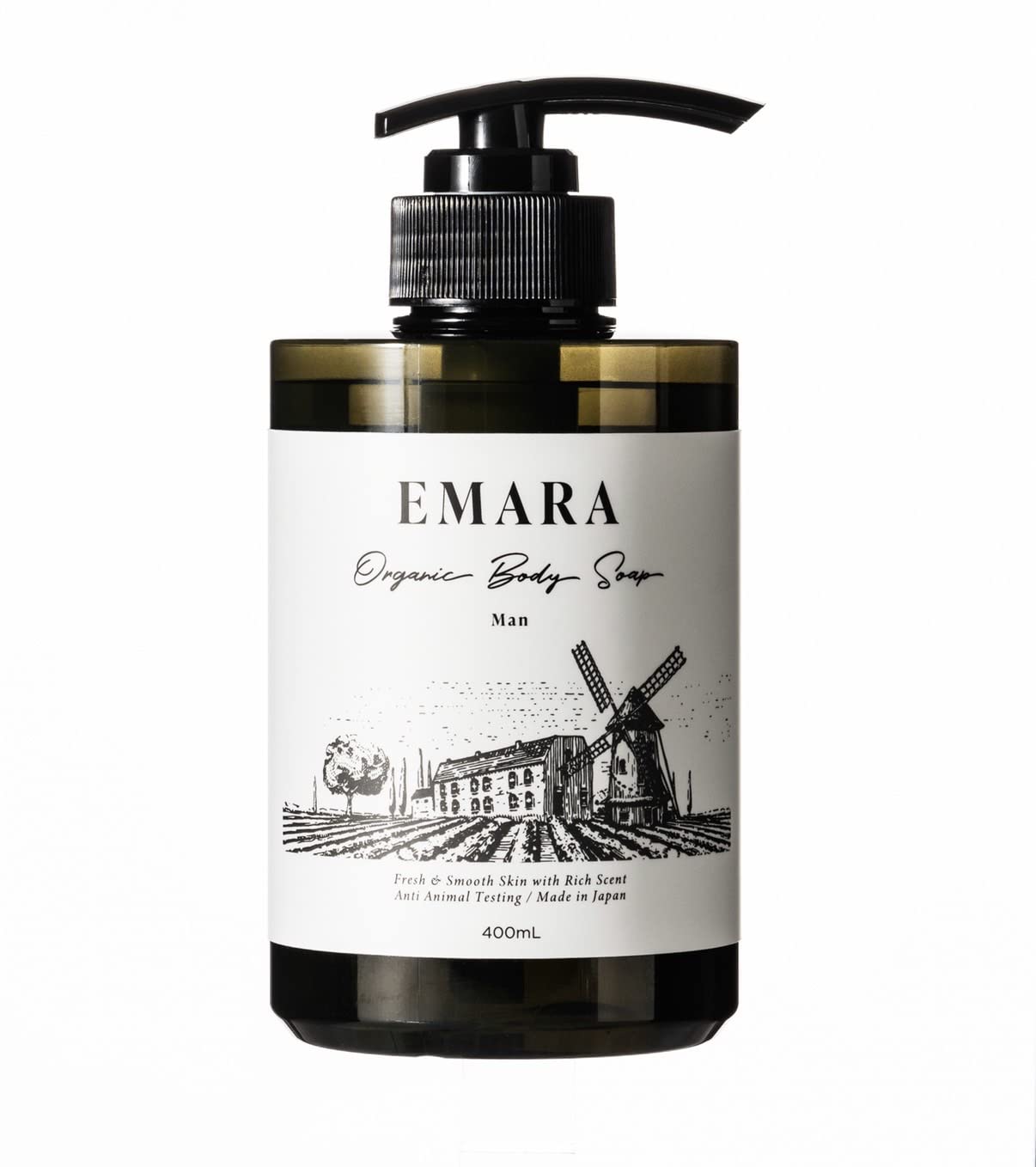 EMARA エマラ メンズ オーガニックハーブ ボディーソープ 400ml 無添加　天然由来成分98.1% 香水のようなボディーソープ