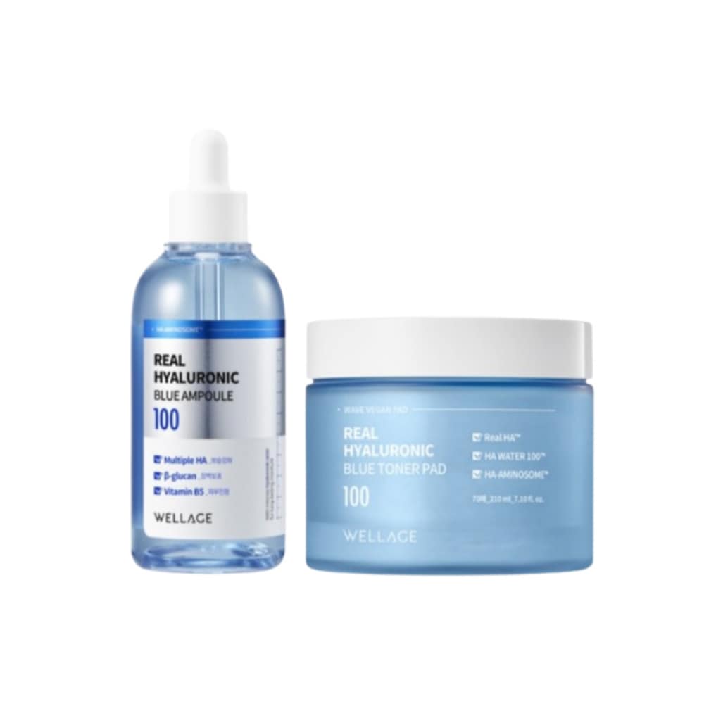 リアル ヒアルロニック ブルー 100アンプル 100ml + ブルー トナー パッド 70枚 (210ml)