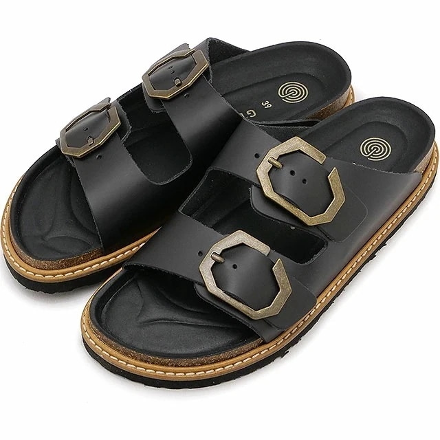 ジェニュインズ サンダル ガリア [G105683JT] レディース 靴 コンフォート レザーサンダル LEATHER-DRESS-BLACK 正規取扱店