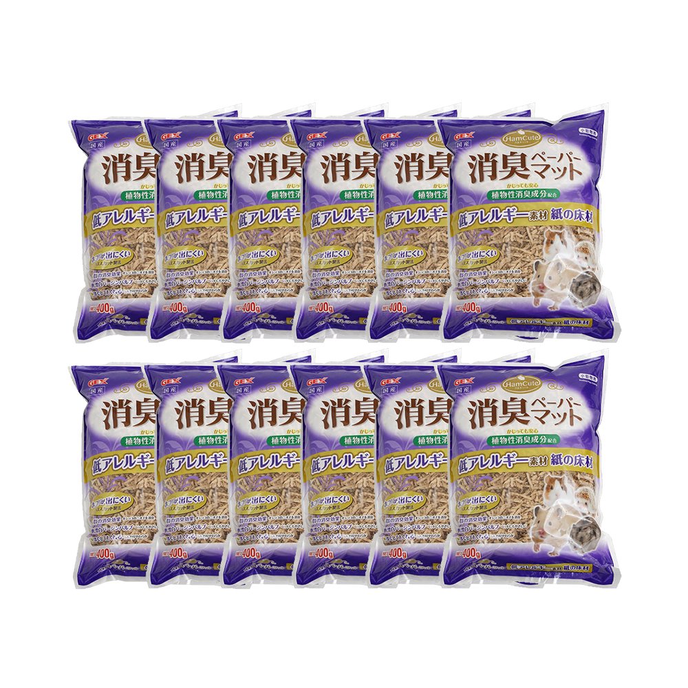 ＧＥＸ　ハムキュート　消臭ペーパーマット　４００ｇX１２　ハムスター　床材　ハリネズミ　ＣＲＣ50―50―33―40―00