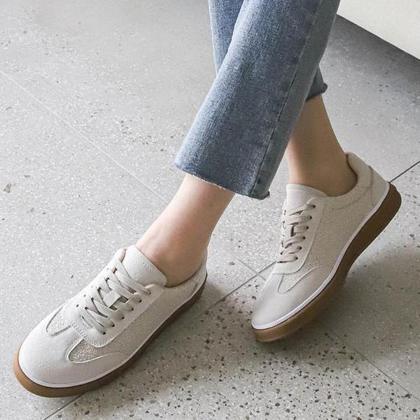 女性カジュアルシューズ 牛革スニーカー