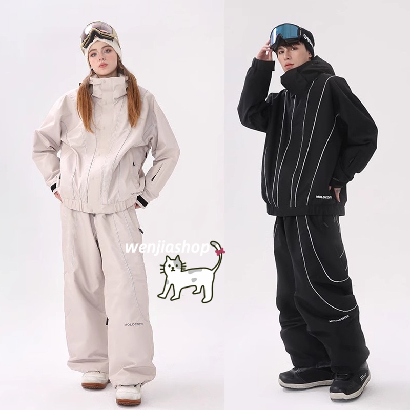 スノーボードウェア 2025 上下セット メンズ レディース ゆったり アウター ジャケット パンツ ズボン 3Lセットアップ ウィンタースポーツ 韓国風 防水 スキーウェア スノボウェア