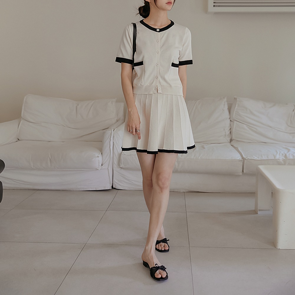 ケリンカラーリング1/2ニットカーディガン2ピースセット