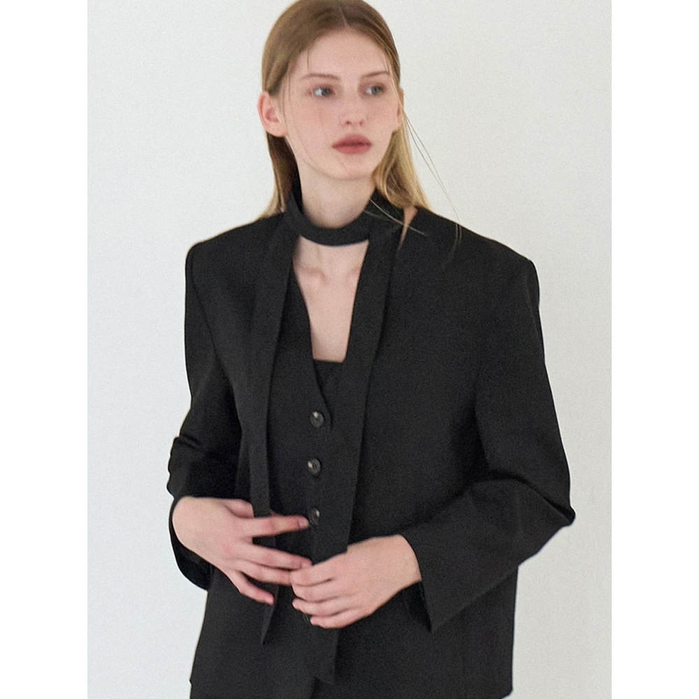 アムールモイエールタイシングルジャケットブラック amr1926