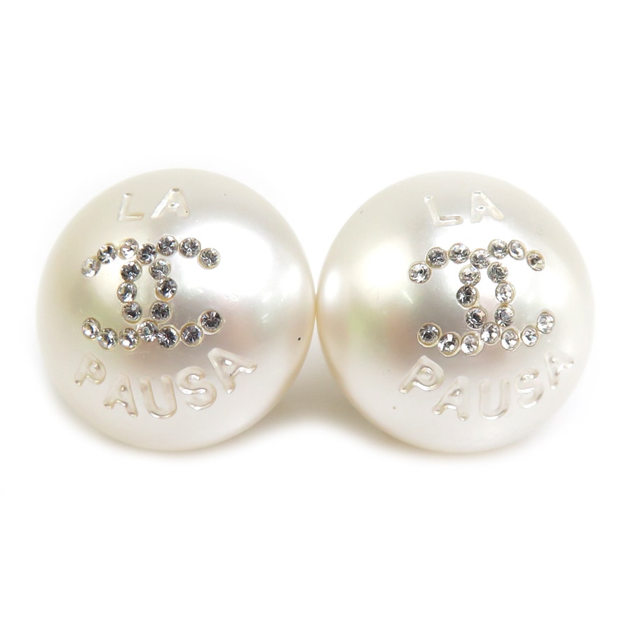 シャネル CHANEL ピアス メタル/フェイクパール パールホワイト/ゴールド レディース 56706i