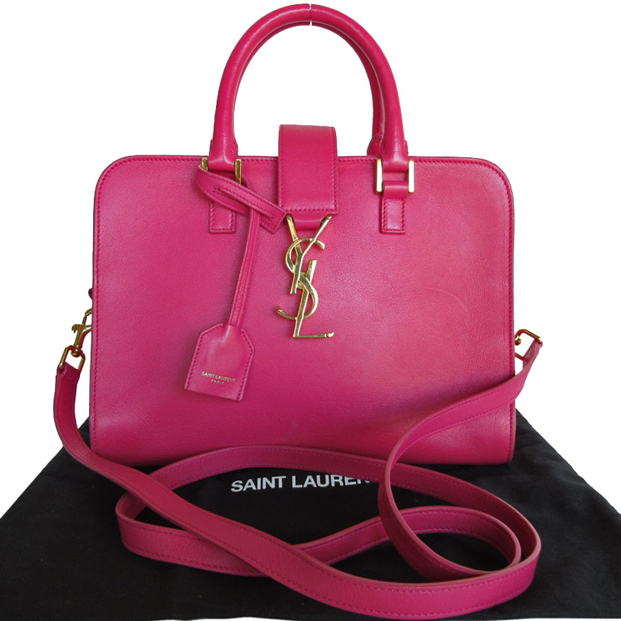 サンローラン SAINT LAURENT ハンドバッグ ショルダーバッグ ベイビーカバス レザー ピンク レディース 372087 s0307