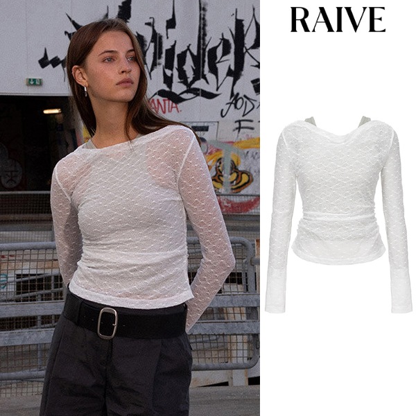 レイヤード シャーリング レース トップ セット／Layerd Shirring Lace Top in White