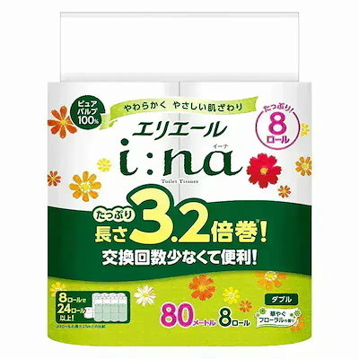 エリエール　イーナトイレット　３．２倍巻　８０...のサムネイル